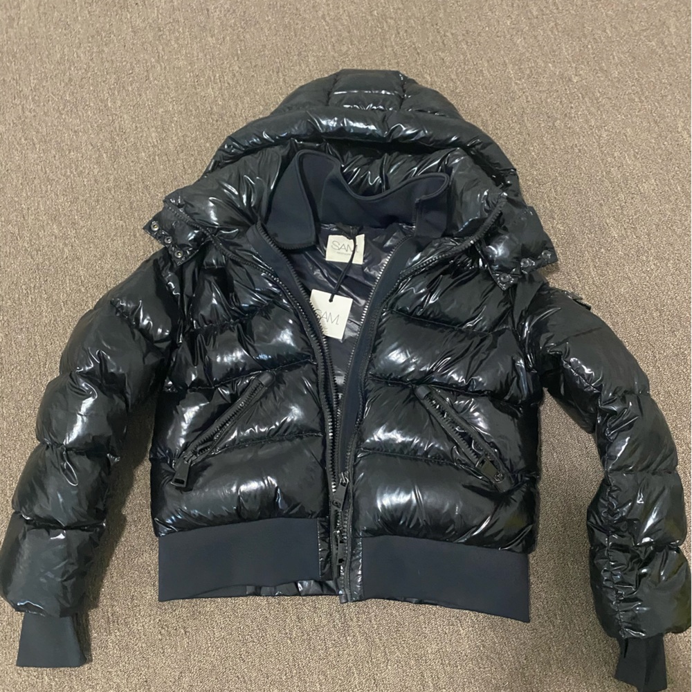 SAM Glossy Black Puffer Coat